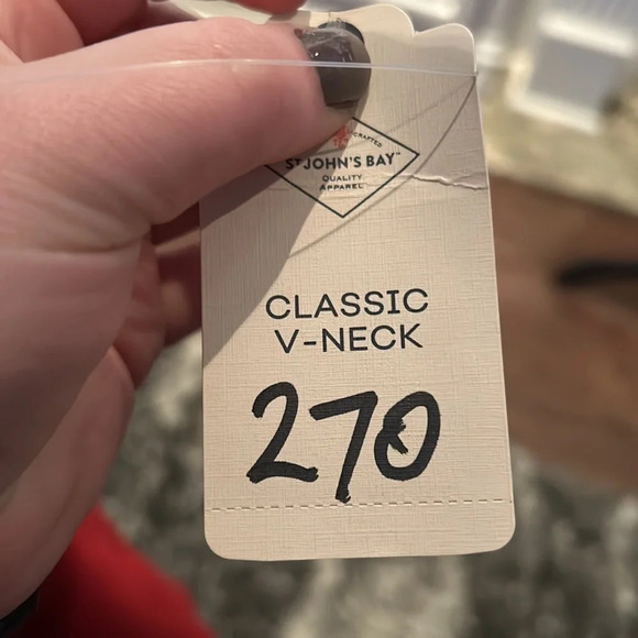 Red St. John's Bay Classic V Neck - Picture 8 of 8